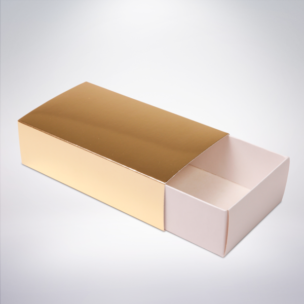 Krabička na makarónky zlatá 160x90x45
