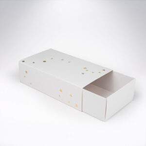 Krabička na makrónky biela 160x90x45 hviezdičky